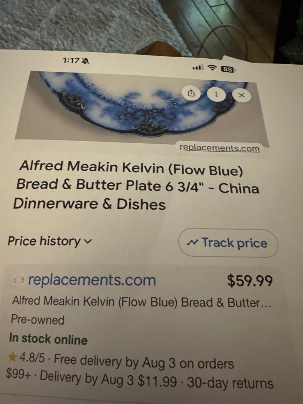 Antique Alfred Meakin “Devon” Pattern Flow Blue
6 3/4” Bread & Butter Plate - Picture 10 of 10